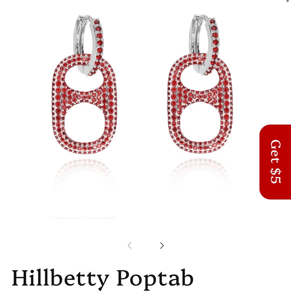 Red and Silver Poptab Earrings